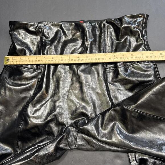 SPANX Black Faux Leather Classic City Business Casual Leggings Pants 1X Petite - Picture 14 of 15
